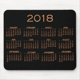 Tapis De Souris Or rose d'en cuivre noir métallique du calendrier