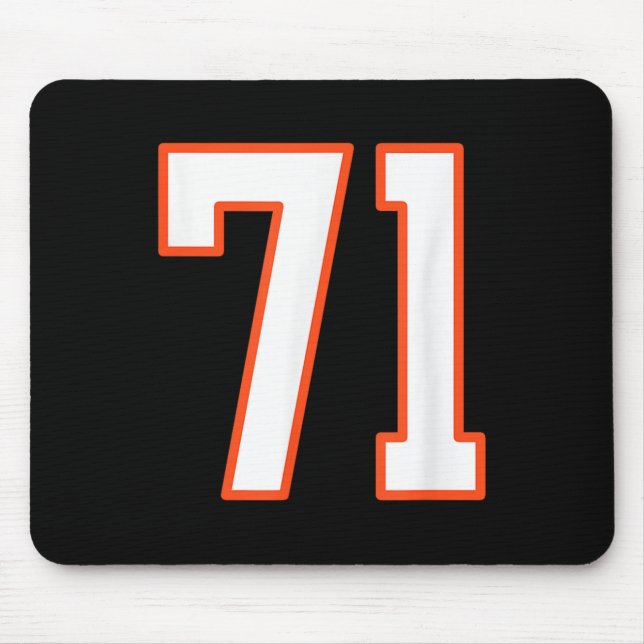 Tapis De Souris Orange And White Srts Number 71 Jersey Uniform Pla (Devant)