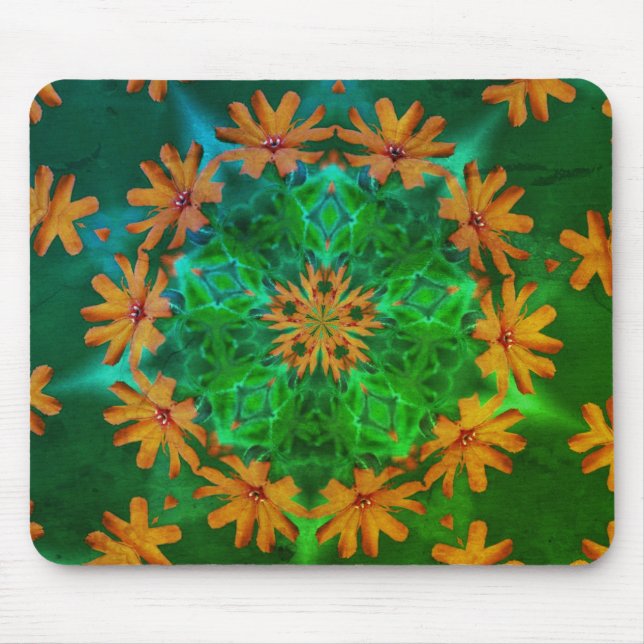 Tapis De Souris Orange Daisy Abstrait Flower Art (Devant)