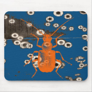Tapis de souris orange d'insecte