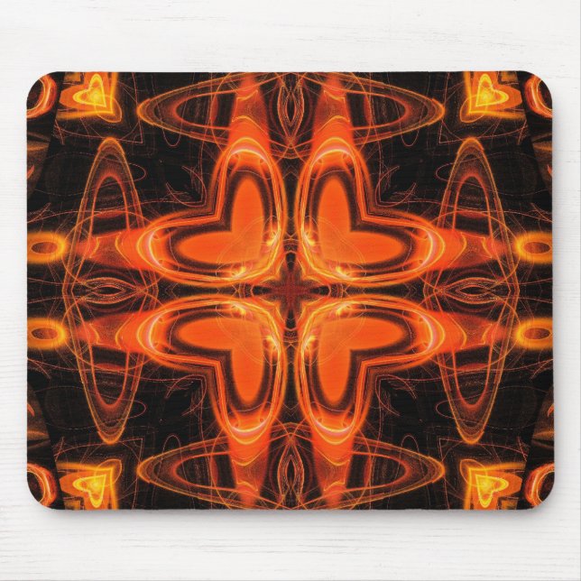 Tapis De Souris Orange Kaleidoscope 03 (Devant)