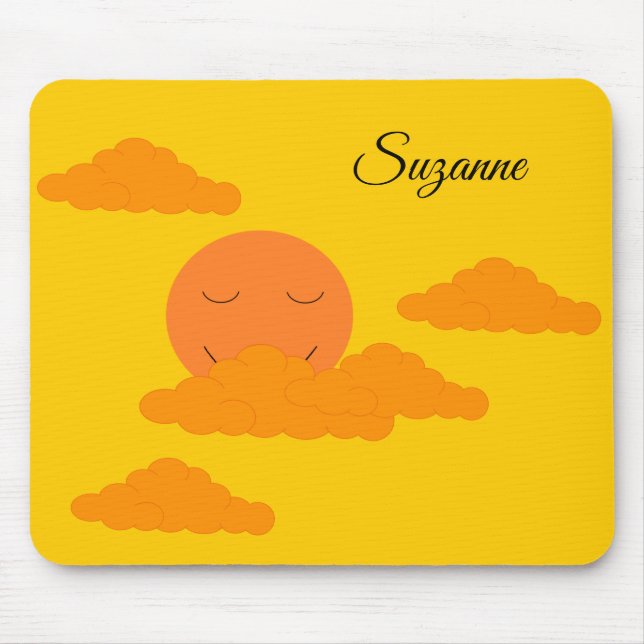 Tapis De Souris Orange Sun in Golden Sky:  (Devant)