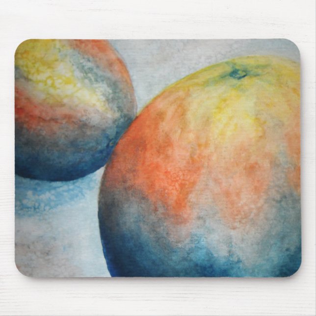 Tapis De Souris oranges aquarelles (Devant)