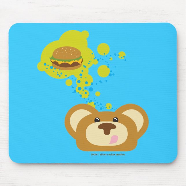 Tapis De Souris orbiebear avec l'hamburger de fromage (Devant)