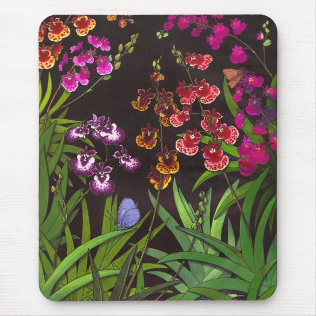 Tapis De Souris Orchidées chevauchantes Mousepad d'Oncidium (Devant)