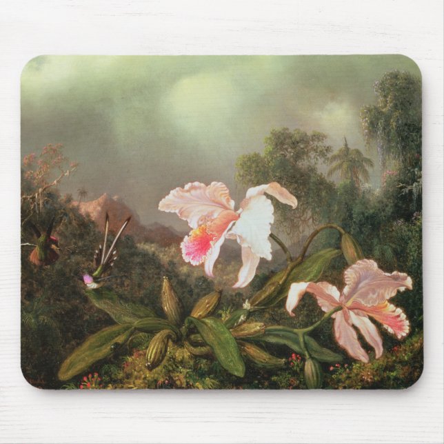 Tapis De Souris Orchidées de jungle et colibris, 1872 (Devant)