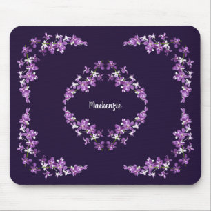 Tapis De Souris Orchidées pourpres personnalisées Dendrobium Motif