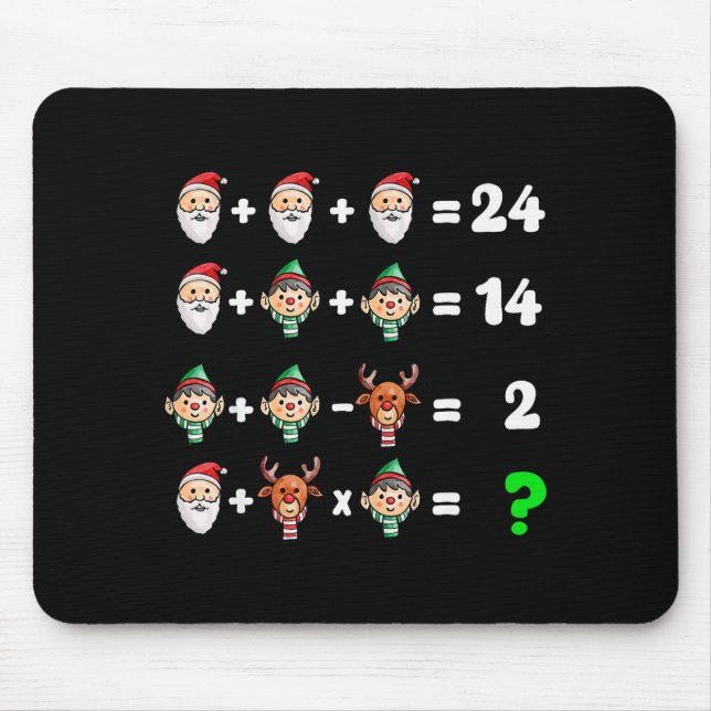 Tapis De Souris Order Of Operations Quiz Christmas Math Teacher Xm (Devant)