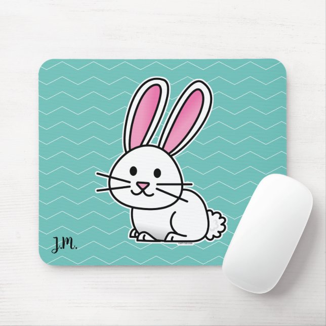 Tapis De Souris Oreilles de queue pelucheuse blanche chanceuse de (Avec souris)
