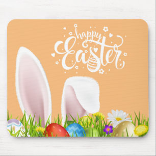 Tapis De Souris Oreilles florales Joyeuses Pâques   Mousepad de