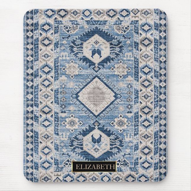 Tapis De Souris Oriental Antique Bleu Kilim Rug (Devant)
