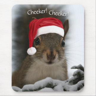 Tapis De Souris Original Noël Père Noël Equirrel Portant un Casque