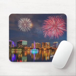 Tapis De Souris Orlando Florida Lake Eola Fireworks & Fontaine