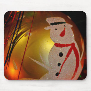 Tapis De Souris Ornement Bonhomme de Neige givré