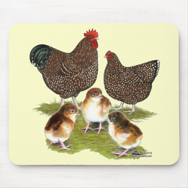 Tapis De Souris Orpington Jubilee Famille de poulet (Devant)