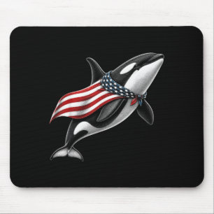 Tapis De Souris Orque Baleine 4 Juillet Drapeau Américain Patrioti