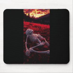 Tapis De Souris Os de coucher de soleil silencieux - Squelette dan