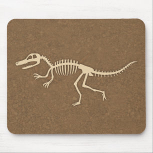 Tapis De Souris Os de dinosaure vélociraptor cool et squelette