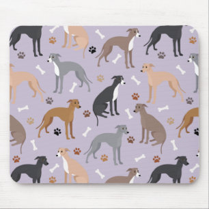 Tapis De Souris Os et pattes de chien gris italien