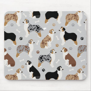Tapis De Souris Os et pattes des bergers australiens