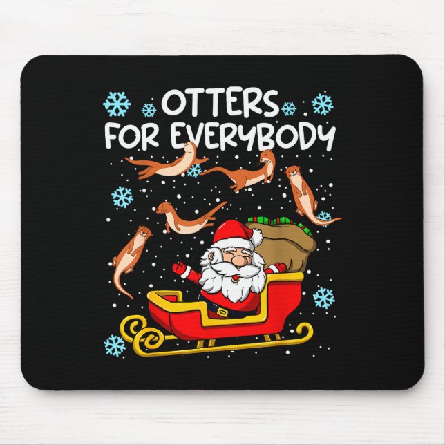 Tapis De Souris Otters For Everybody Santa Funny Christmas Otter  (Devant)