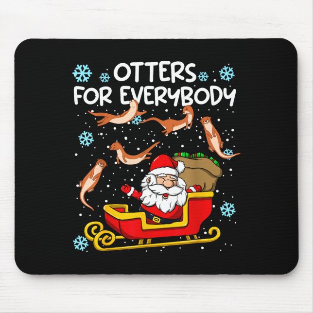Tapis De Souris Otters For Everybody Santa Funny Christmas Otter  (Devant)