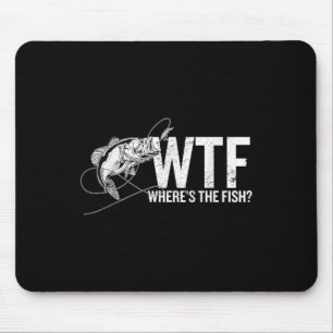 Tapis De Souris Où est le poisson Wtf _ Drôle de pêche à la pêche