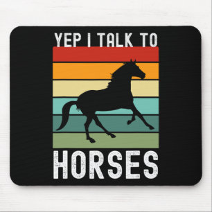 Tapis De Souris Oui Je Parle À Chevaux Agriculteur Animal Horseck 