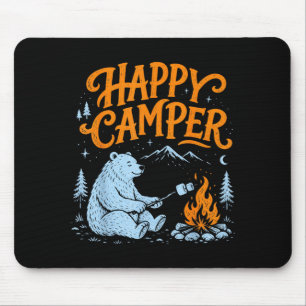 Tapis De Souris Ours campeur heureux conception de marshmallows gr