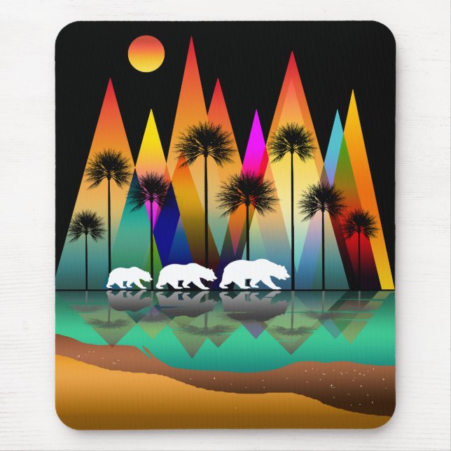 Tapis De Souris Ours dans les montagnes modernes de la forêt (Devant)