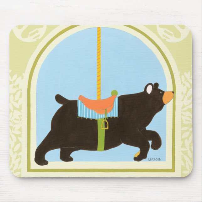 Tapis De Souris Ours de carrousel par Juin Erica Vess (Devant)