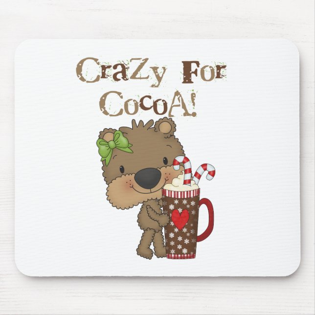 Tapis De Souris Ours de fille fou pour le cacao (Devant)