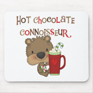 Tapis De Souris Ours de garçon de connaisseur de chocolat chaud