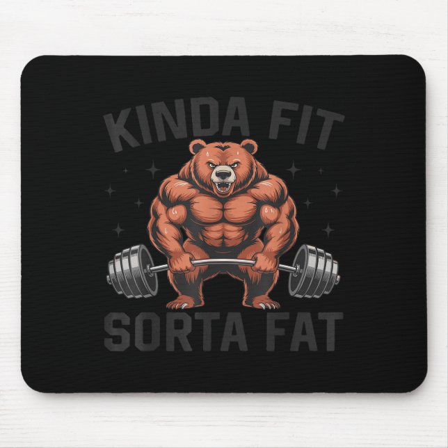 Tapis De Souris Ours de gym assez en forme plutôt drôle et gros mu (Devant)