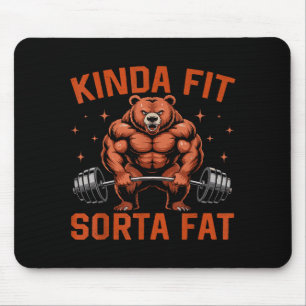 Tapis De Souris Ours de gym plutôt en forme un peu gras drôle halt