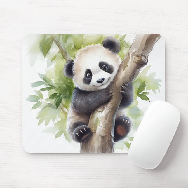 Tapis De Souris Ours De Panda Dans L'Arbre (Avec souris)