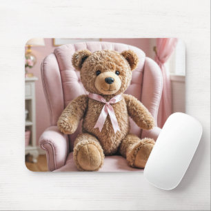 Tapis De Souris Ours En Conflit Avec Bow Rose