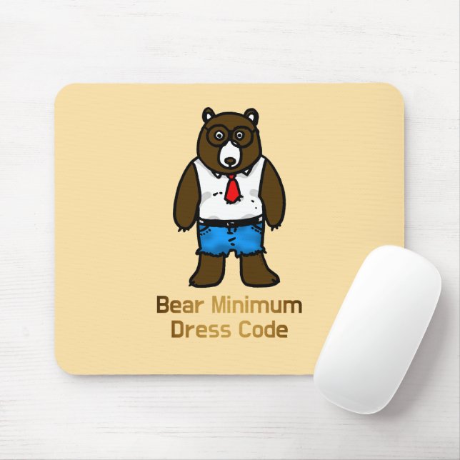 Tapis De Souris Ours Minimum Funky Office Pun Art (Avec souris)