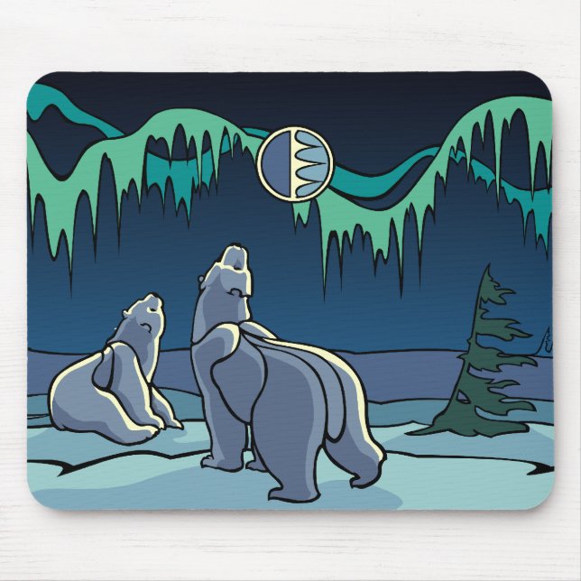 Tapis De Souris Ours polaire Art Mousepad Faune stylée Mousepad (Devant)
