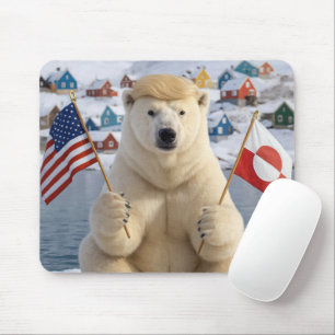 Tapis De Souris Ours polaire du Groenland avec coiffure de Trump