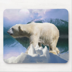 Tapis De Souris Ours polaire et toundra arctique aide à la faune C