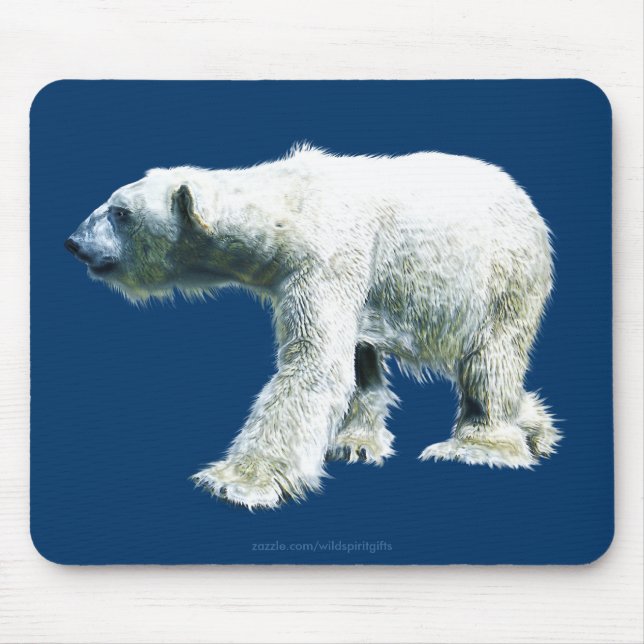 Tapis De Souris OURS POLAIRE Marcher Faune Mousepad (Devant)