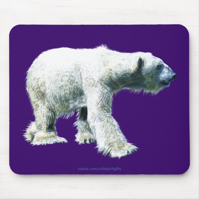 Tapis De Souris OURS POLAIRE Marcher Faune Mousepad (Devant)