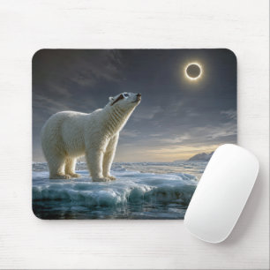 Tapis De Souris Ours polaire regardant l'éclipse solaire