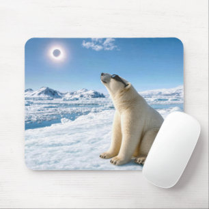 Tapis De Souris Ours polaire regardant une éclipse solaire