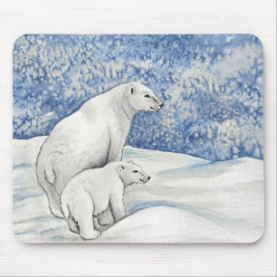 Tapis De Souris Ours polaires de neige