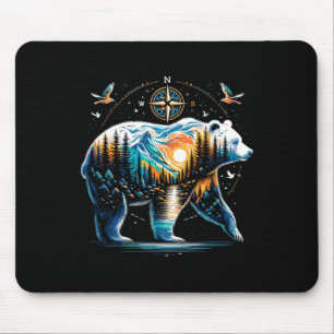 Tapis De Souris Ours Randonnée Ours Grizzly Camping Campeur