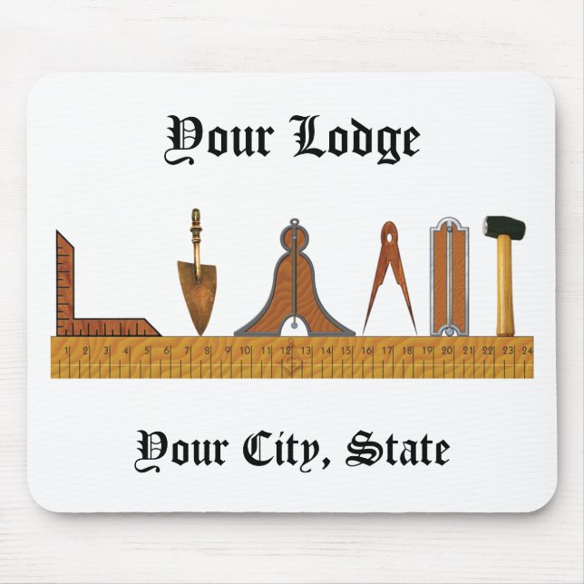 Tapis De Souris Outils de travail de la Freemason (Devant)