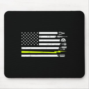 Tapis De Souris Outils d'électricien de drapeau américain pour éle