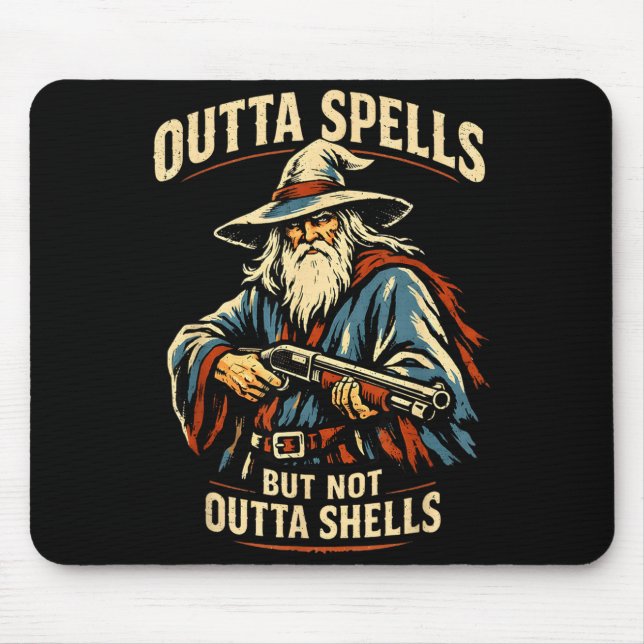 Tapis De Souris Outta Spells But Not Outta Shells Wizard Fantasy M (Devant)